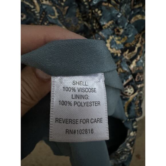 Garnet Hill paisley swirl Print drop waist silky viscose dress Sz 6 Boho Artsy - Picture 11 of 12